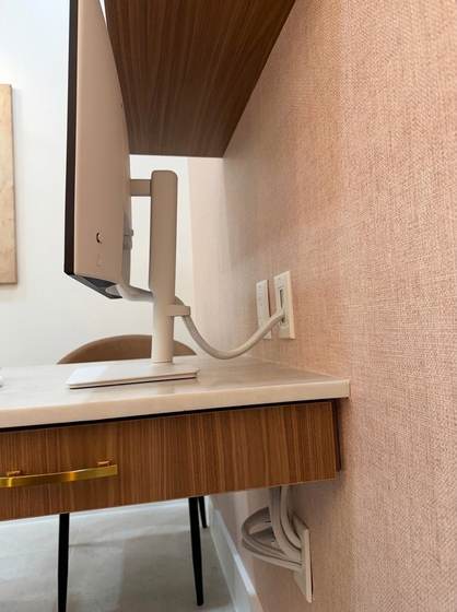 Monitor arm with concealed cable routing
